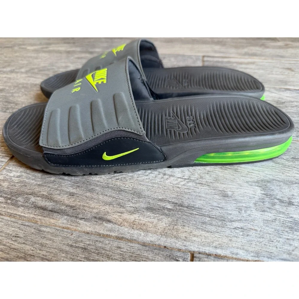 Nike Air Max Camden Slides Sandals Size 14 Grey Volt BQ4626-001 Mens Shoes Gray